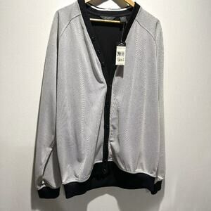 NWT Sean John Men’s Cardigan Sweater Button Front Black Gray Jacket - Size XXL